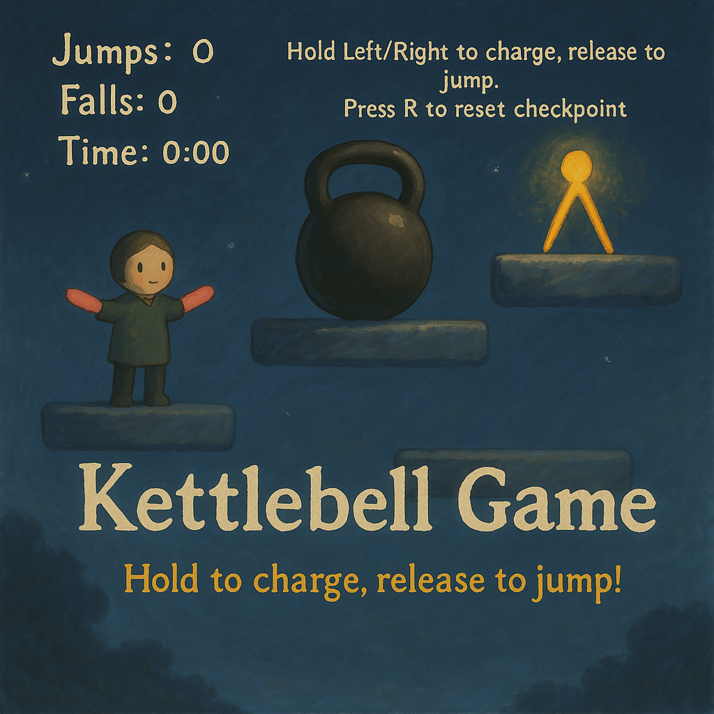 Kettlebell Climber game with platforms and jumping character